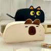 Large Capacity Capybara Kawaii Pencil Case Cute Animal Pen Bag for School Girls Boy Aesthetic Student Stationery Organizer