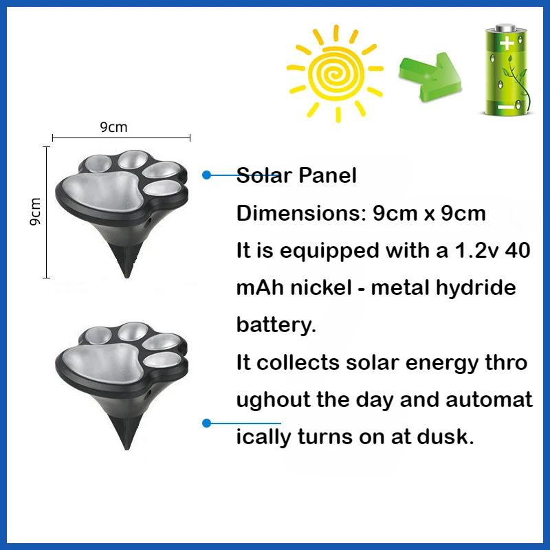 3pcs Solar Powered Dog Paw Print Lights Outdoor Waterproof Gifts for Pet Lovers for Garden Patio Yard Walkway Driveway Decor