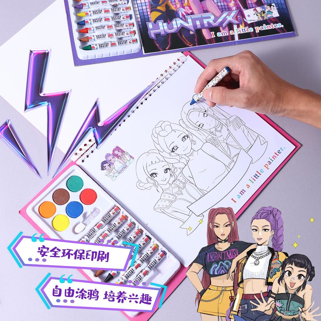 KPop Kids Drawing Painting Book Demon Hunters  Educational Toy Drawing Board Birthday Gift Kindergarten Party Favors