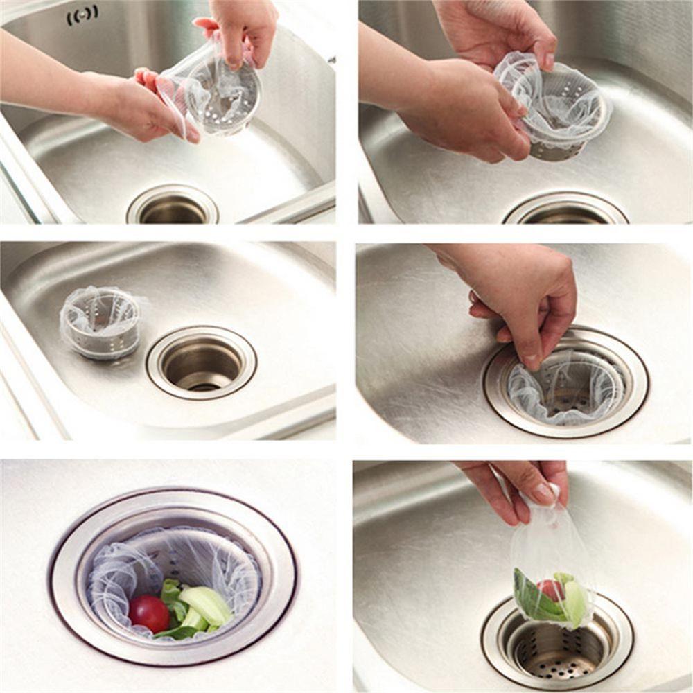 Garbage Bag Disposable Clogging Prevent Kitchen Drain Residue Collector Sink Strainer Filter Net