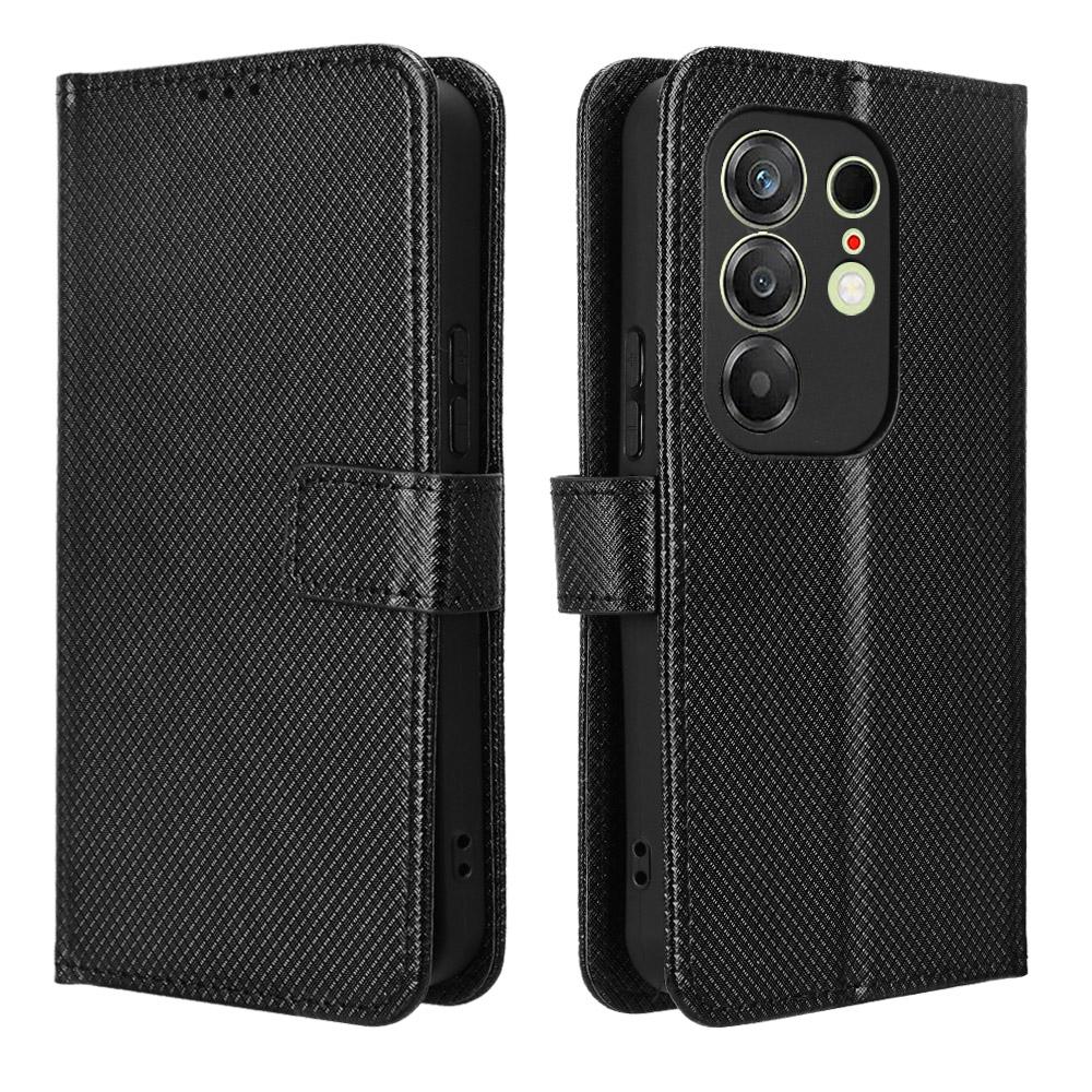 for Tecno Camon 50 Pro 4G Wallet Case with Kickstand & Card Slots Diamond Texture Leather Cover