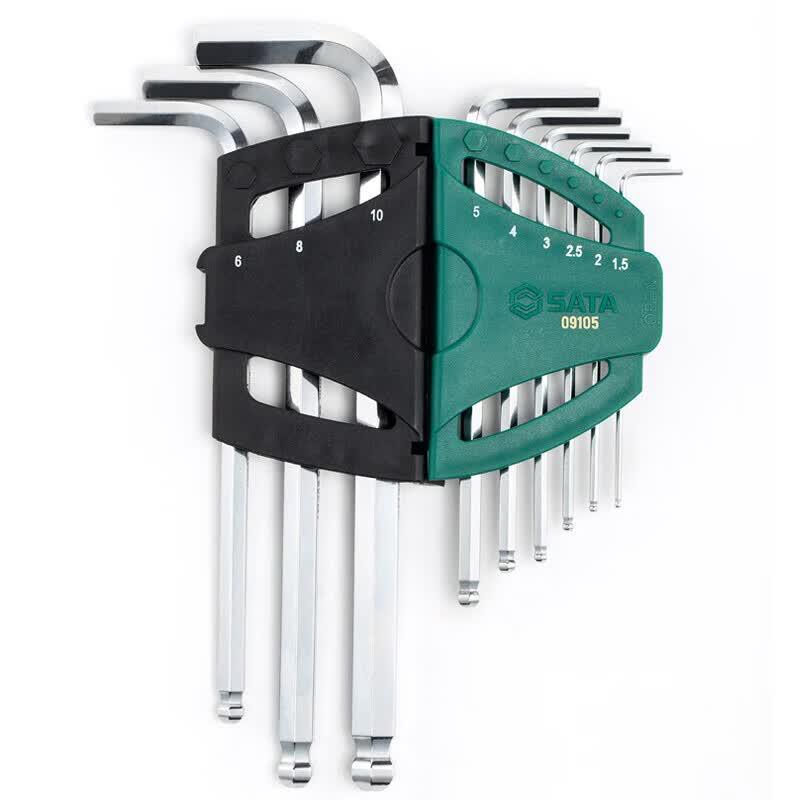 SATA Набор из 9 удлиненных шестигранных ключей с шаровым наконечником