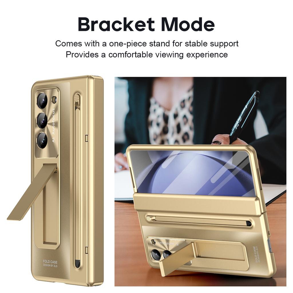 С сенсорной ручкой для Samsung Galaxy Z Fold 6 5 4 Чехол Hinge Armor Противоударный Магнитный Kickstand 360 Полная Защита Складной Чехол