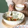 Large Ceramic Soup Bowl Pickled Cabbage Fish Chinese Household Large Bowl Three-dimensional Thickened Bowl Vegetable Bowl Fruit Bowl