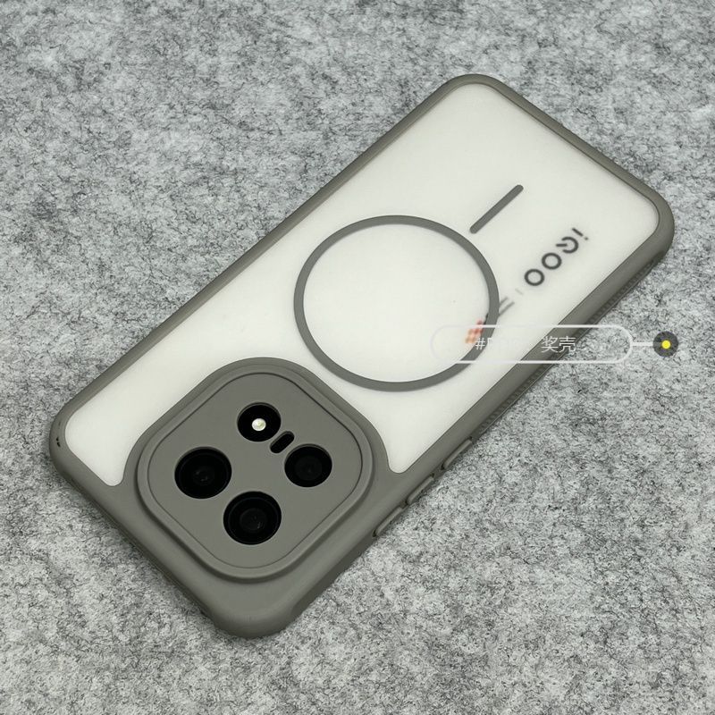 Чехол для VIVO IQOO 15 Модный Магнитный Матовый Прозрачный Ощущение Кожи ПК Чехол для Vivo IQOO 15 Корпус Нескользящий Ударопрочный Бампер