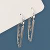 Genuine 925 Sterling Silver Double Layered Fringe Hoop Earrings Trendy Cool Wind Women 'S Fashion Jewelry Gifts Dangle Earring