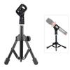 MS-12 Mini Foldable Adjustable Desktop Tripod Microphone Stand with MC3 Mic Clip Holder Bracket for
