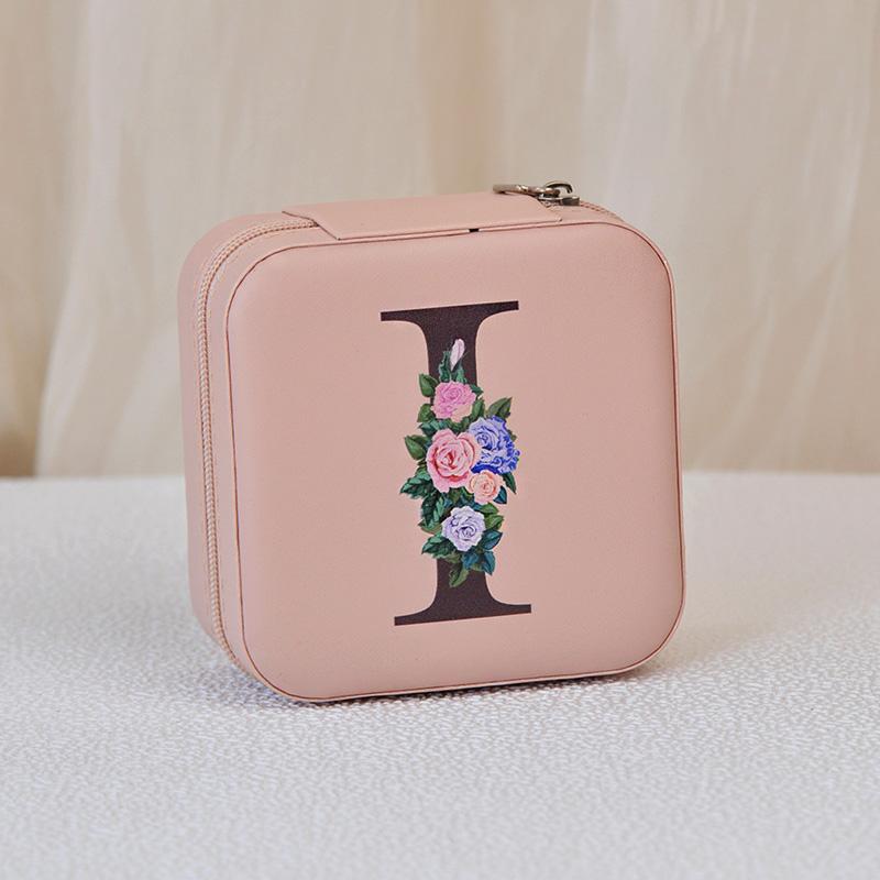 1PC Jewelry Boxes for Wedding Party Black Alphabet Personalized Pink Gift Box Jewellery Holder Jewelry Organizer Case