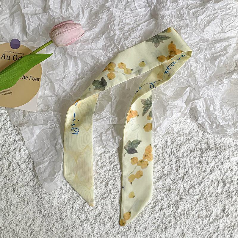 New Luxury Brand Model Small Silk Scarf for Women Hair Band Bag Handle Handbag Ribbon Scarf Neck Scarves Neckerchief