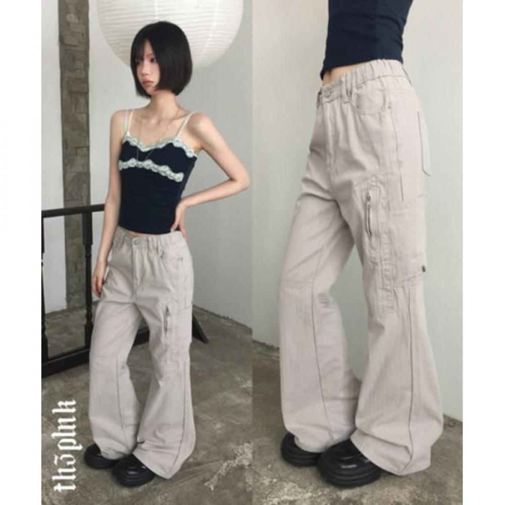 The Pink Women Cargo Multi Pocket Cut bootCut Pants