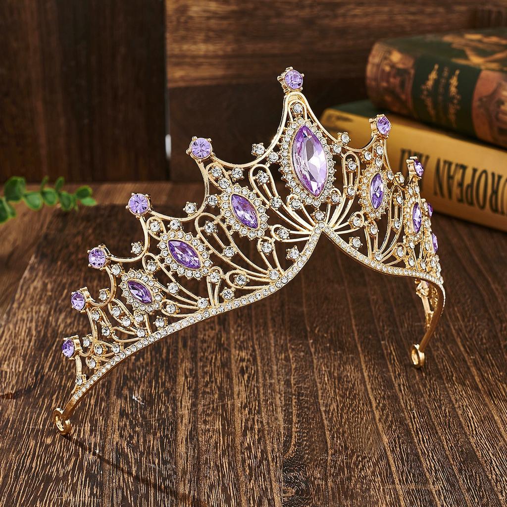 Головной убор «Корона невесты» Роскошная и величественная барочная корона из сплава — аксессуар к платью принцессы на вечеринку