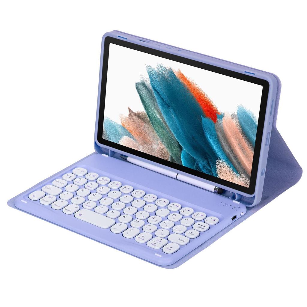 Совместимо с Samsung Galaxy Tab A11: Чехол со слотом для стилуса и круглой крышкой, Bluetooth-клавиатура для 8,7-дюймового планшета.