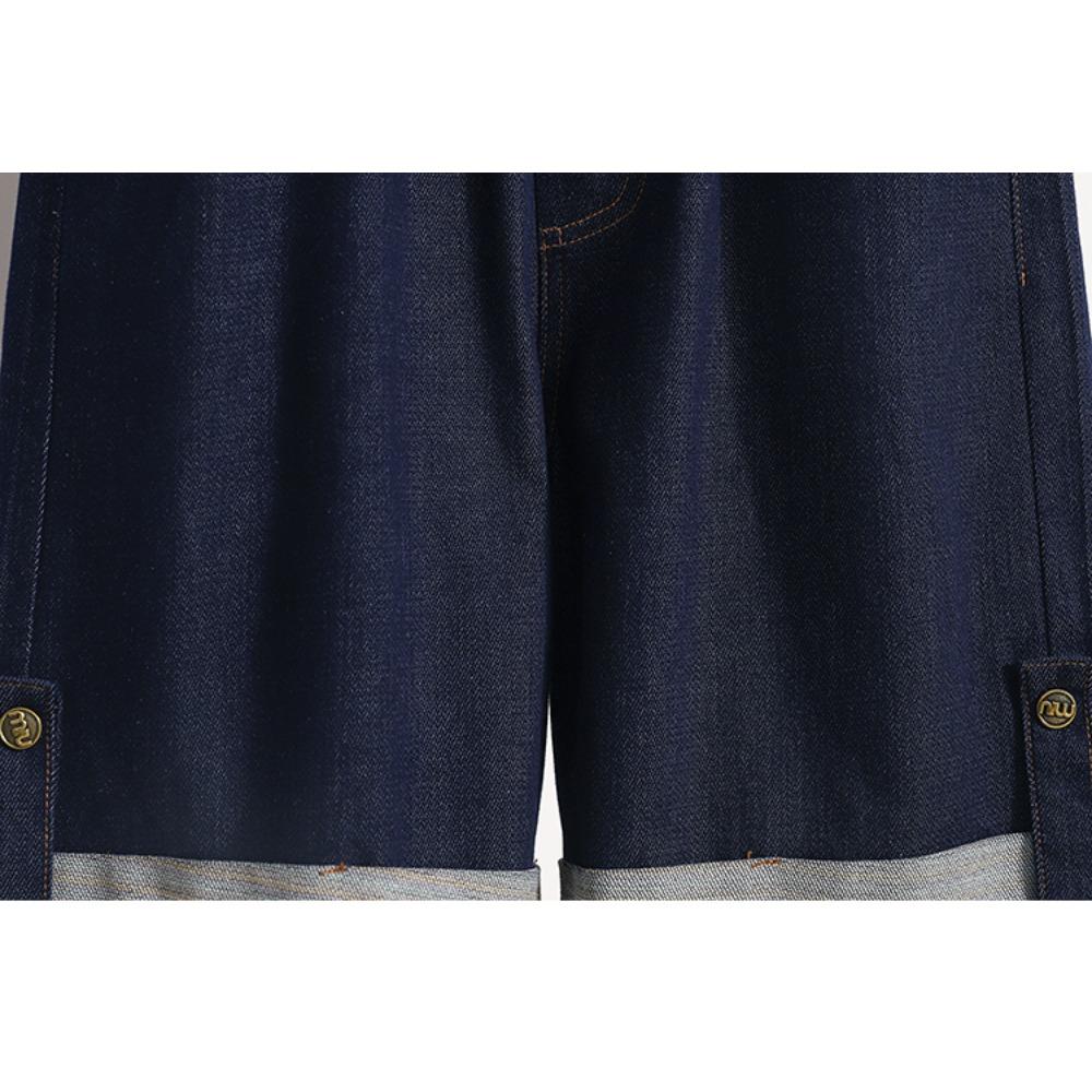 Dimanaf 2025 Plus Size Women Pants Summer Shorts Jeans Short Basic High Waist Solid Pants Elastic Waist Maxi