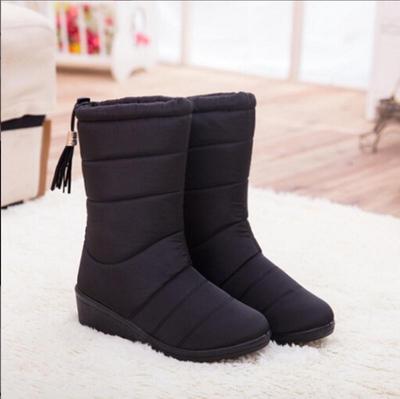 FGHJ женские зимние теплые кожаные зимние сапоги, водонепроницаемая толстая теплая меховая обувь на Рождество