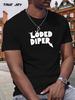 Футболка с графическим принтом "Löded Diper" - Черная с жирным белым шрифтом