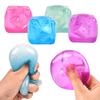 4Pcs Stress Cube Fidget Toy Slow Rebound TPR Anxiety Relief Clear Ice Pack Squeeze Ball Squishes Sensory Toy Kids Teens Adults Gift