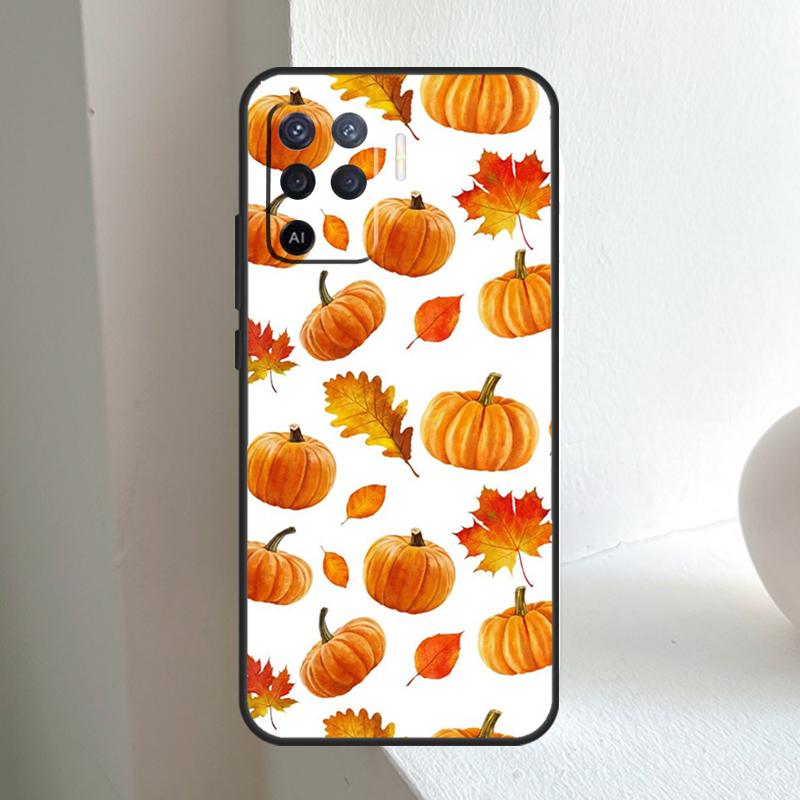 Осенние Листья Тыква Хэллоуин Для OPPO A96 A76 A16 A5 A6 Pro A15 A17 A57 A18 A38 A58 A78 A98 A54 A74 A94 A40 A60 A80 Чехол