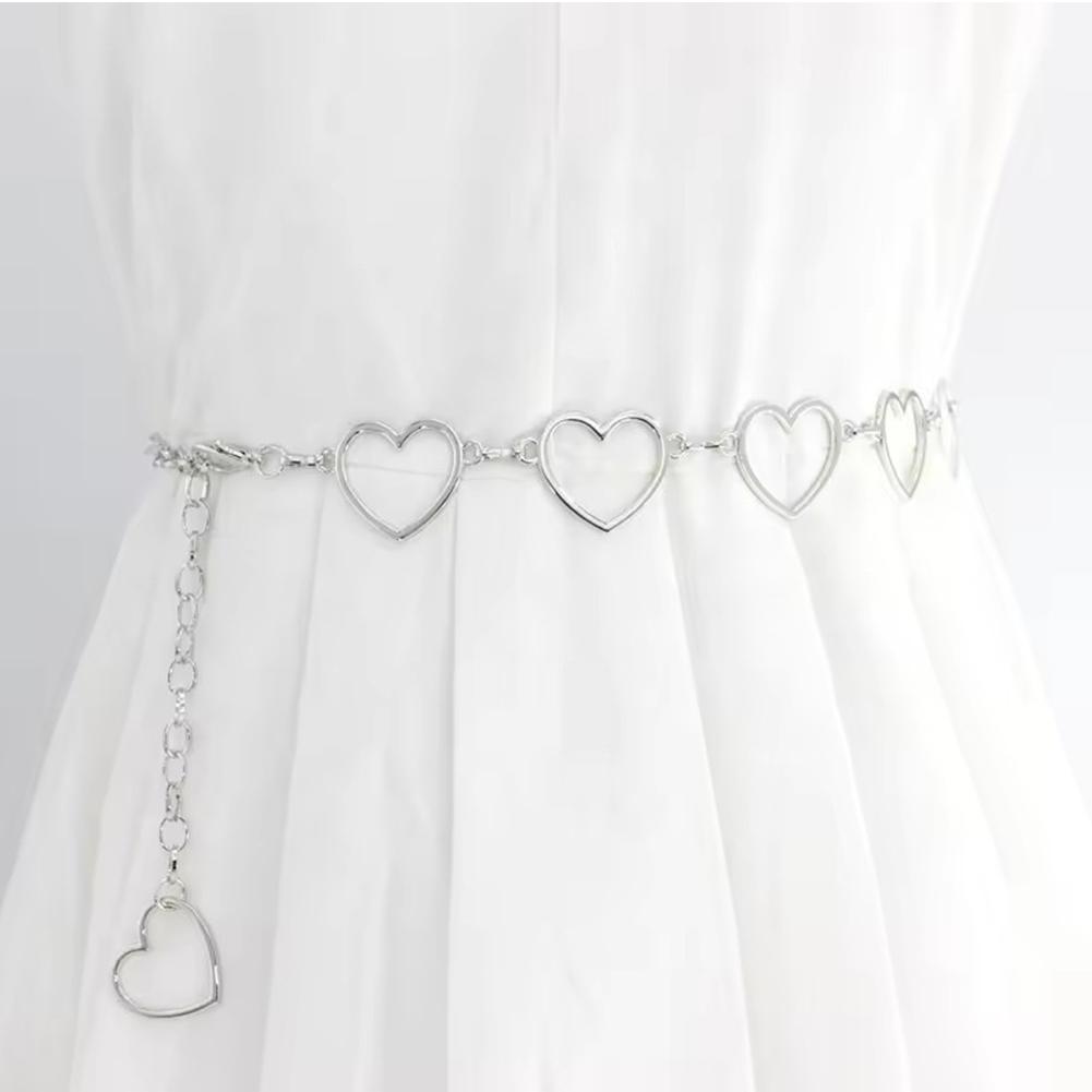 Women's Metal Waist Chain Fashion Heart Versatile Personalized Women's Waist Waistband Chain Be F3C5