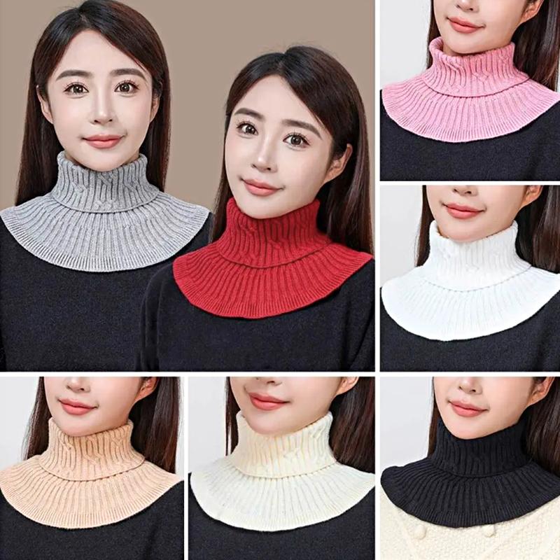 1Pc Scarf Knitted Fake Collar Warm Windproof Detachable