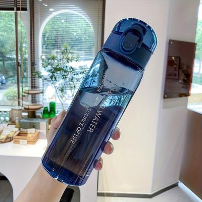 1 шт. Пластиковая бутылка для воды без BPA, Герметичная и Ударопрочная, Прозрачная, Большой емкости, Портативная для использования на открытом воздухе, Круглой формы
