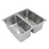 RV Sink 304 Stainless Steel Square Kitchen Double Bowl Sink with 40mm Drain Outlet for Caravan Boat Motorhome Truck