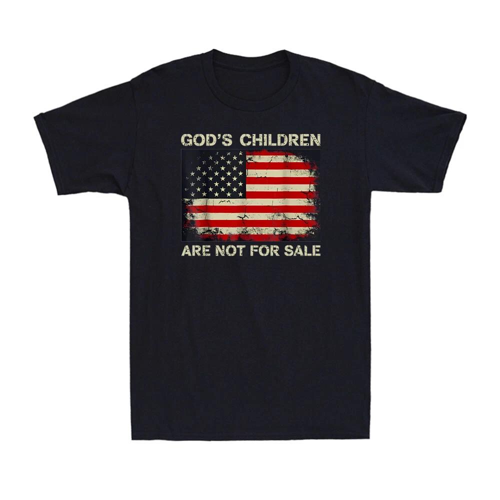 God's Children Are Not For Sale American Flag Religious Vintage Men's T-Shirt