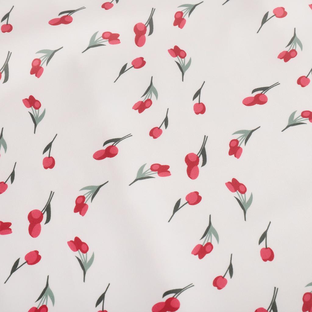 Женская юбка-полуторка с цветочным принтом, весенний темперамент, элегантная юбка-полуторка с высокой талией и принтом вишни