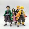 Набор фигурок Figma Anime - Зеницу Агацума, Танджиро Камадо, Незуко и Кёджуро Ренгоку, Коллекционные модели с подвижными суставами