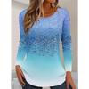 Women's 3d Printed Butterfly Flash T-shirt Fashion Long Sleeve Round Neck Regular Top Holiday Weekend Spring and Autumn Wear