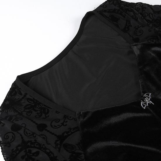 Женское платье для косплея на Хэллоуин с V-образным вырезом и кружевным ремешком в темном стиле, готическое, средневековое, винтажное, с рукавами-колокольчиками, платье для выступления на сцене