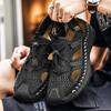 Summer Men's Sandals Fashion Roman Sandals Handmade Mesh Men Casual Shoes Platform Outdoor Men's Beach Sandals