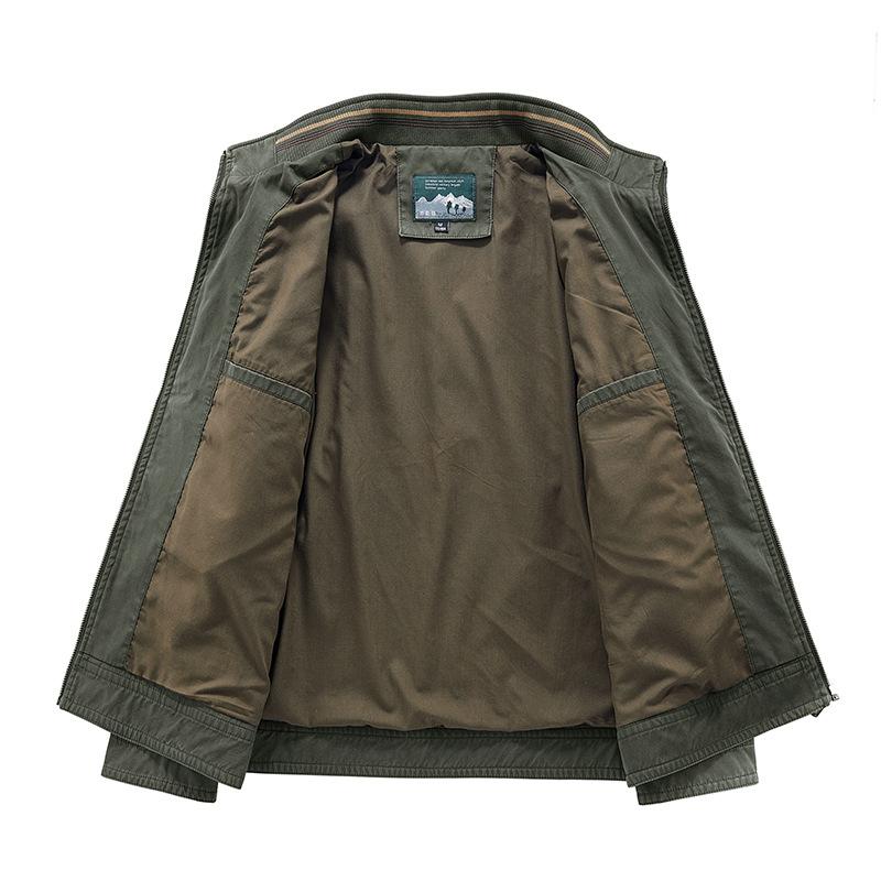 Осенняя новая мужская куртка среднего возраста, куртка с застежкой-молнией и длинными рукавами, повседневная мужская одежда