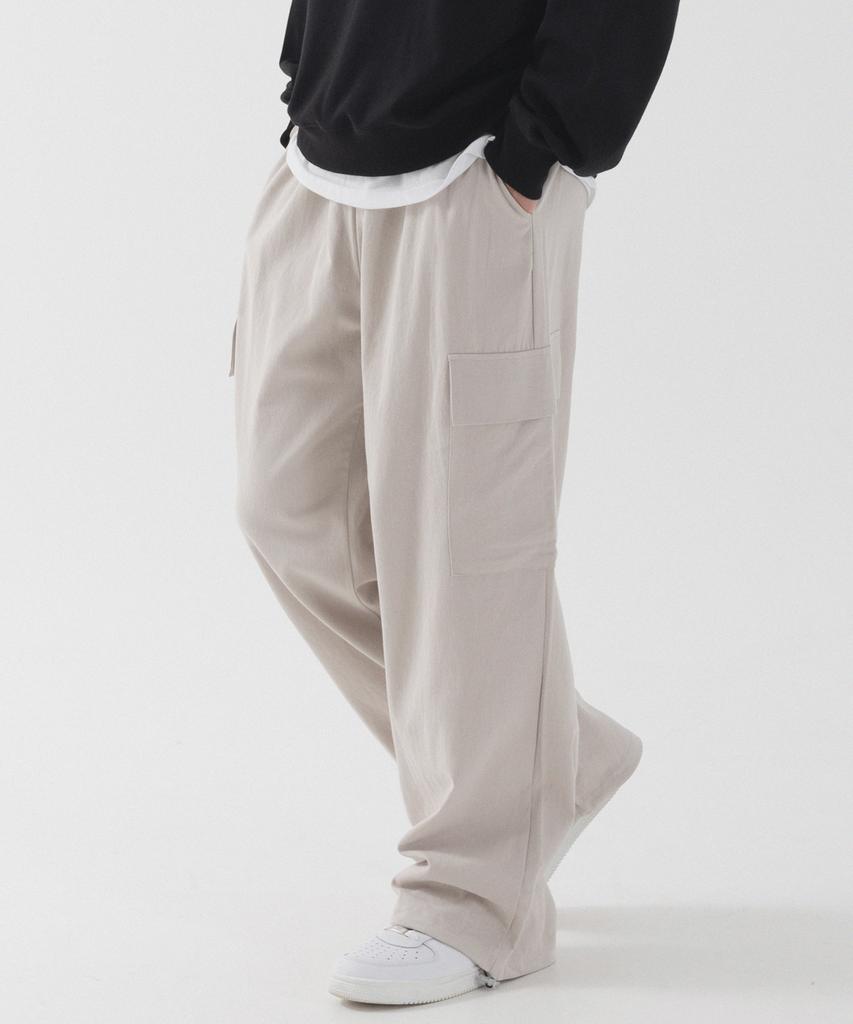 PIANER [2 Pack] String Wide Cotton Cargo Pants (5 Colors)