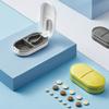 2-In-1 Portable Pill Cutter Box Food Grade Sharp Stainless Steel Blade Multi-functional Travel Capsule Tablet Storage Container Organizer