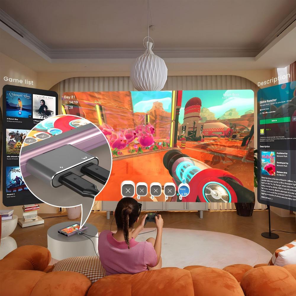 Док-станция для AR-очков PD Зарядка Передача данных 2 в 1 Адаптер Type C для телефона, планшета