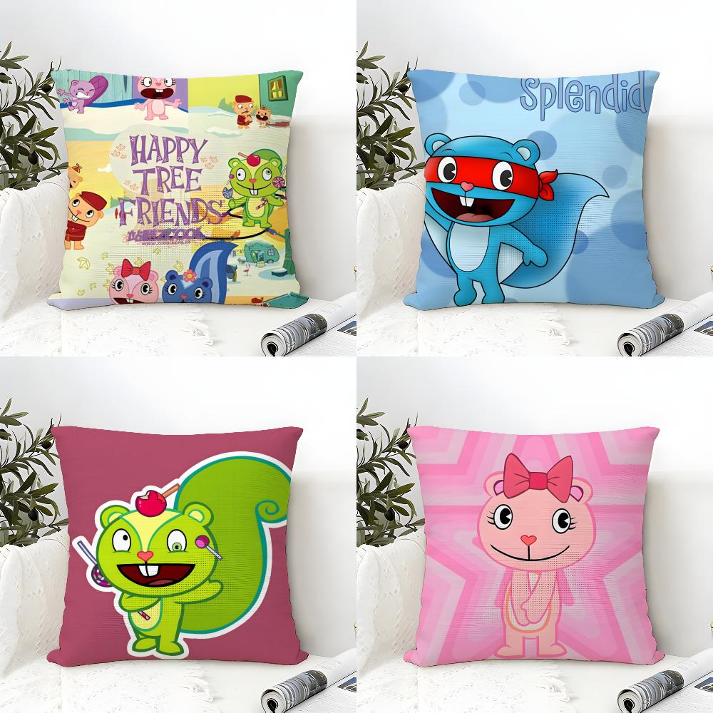 Милые мультяшные H-Happy Tree Friends 4 Льняные Наволочки Для Декоративного Дивана Домашние Подушки Чехол Автомобильные Сиденья Подушки Чехлы