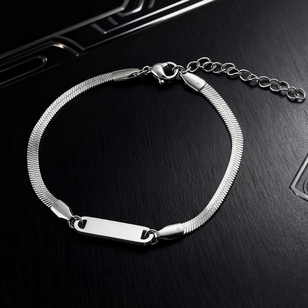 Atoztide Engrave Name Heart Star Bracelet For Women Men Stainless Steel Jewelry Blade Chain Personalized Couple Christmas Gift