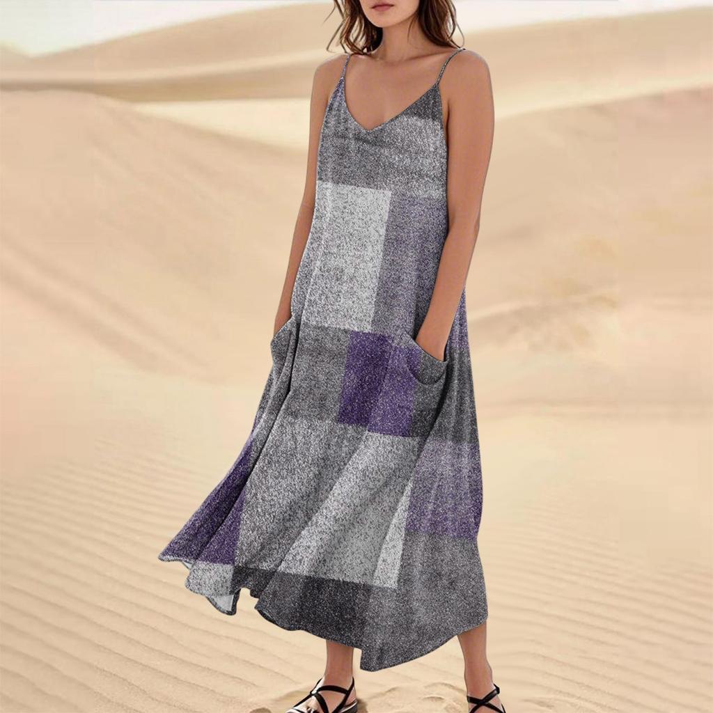 Женское летнее платье, повседневные свободные длинные пляжные платья для отдыха