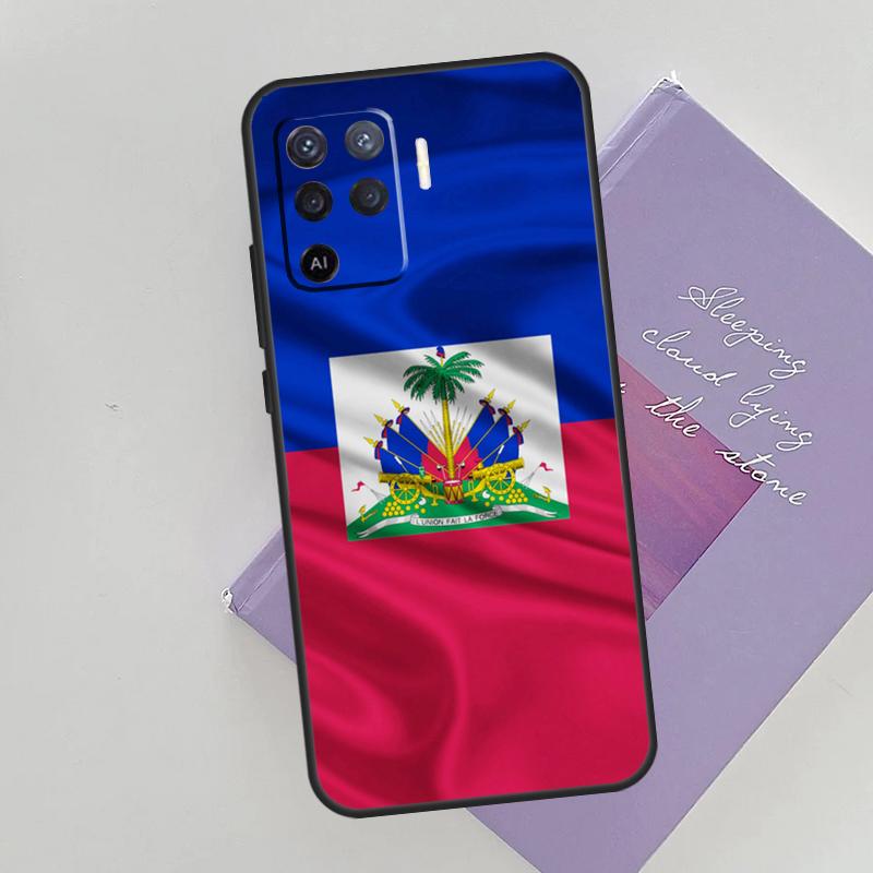 Haiti Haitian Flag Phone Case For Oppo A74 A53 A54 A94 A15 A16 A17 A52 A72 A76 A96 A57S A58 A78 A98 Back Cover