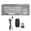 Keyboard Mouse Set Dual Mode Wireless Bluetooth Keyboard Mouse Vintage Round Keycaps Keyboard and