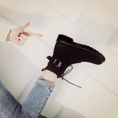 Корейская версия ботинок Мартина женские британские ретро короткие ботинки 2025 осень и зима бархатные на плоской подошве студенческие рекреационные ботинки-локомотивы вер