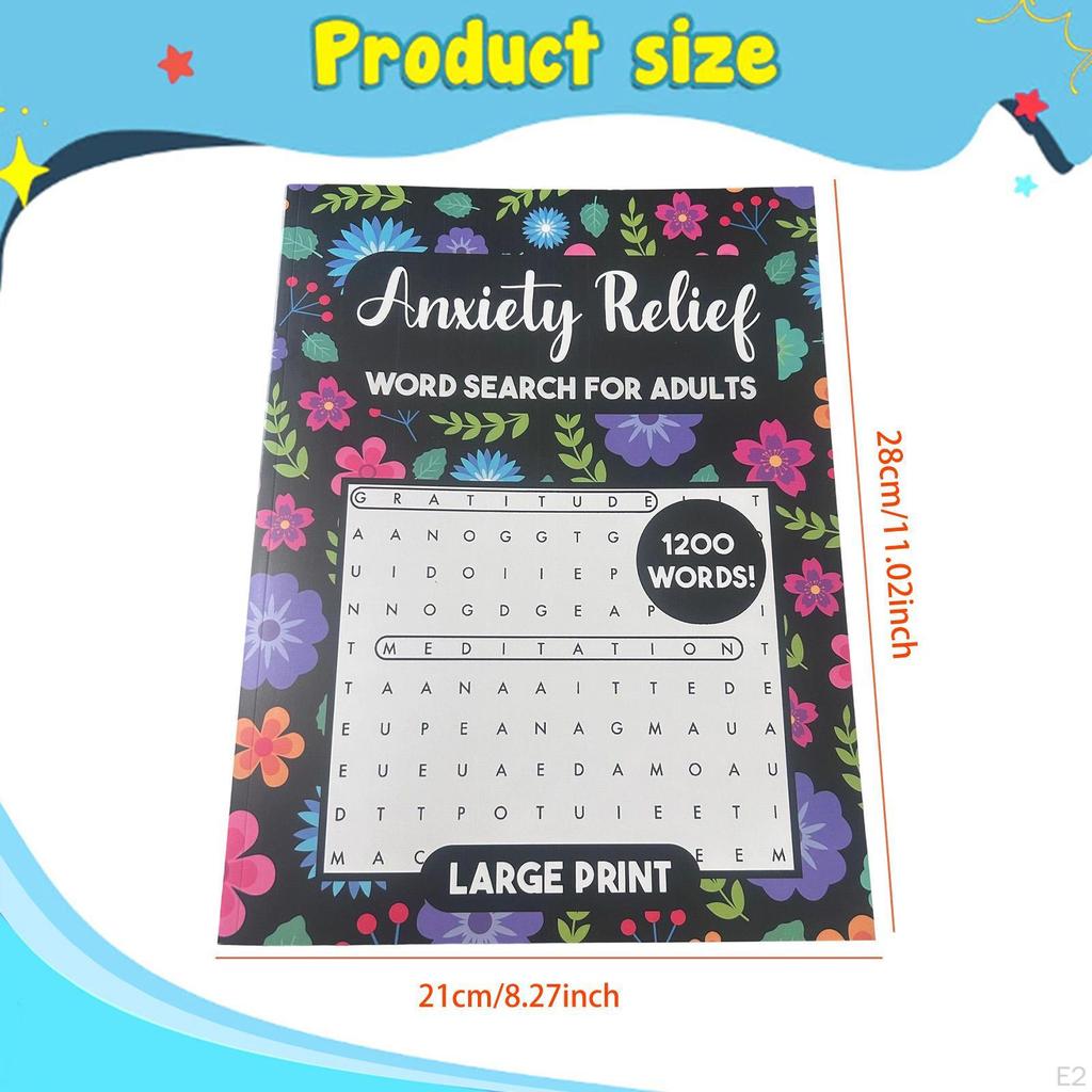 Word Search for Adults Puzzle Book 1200 Words Brain Game Large Print Find Seasoned