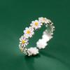 Cute Daisy Ring for Ladies, Sweet Girl with Delicate Sunflower Ring for Wedding Gift.