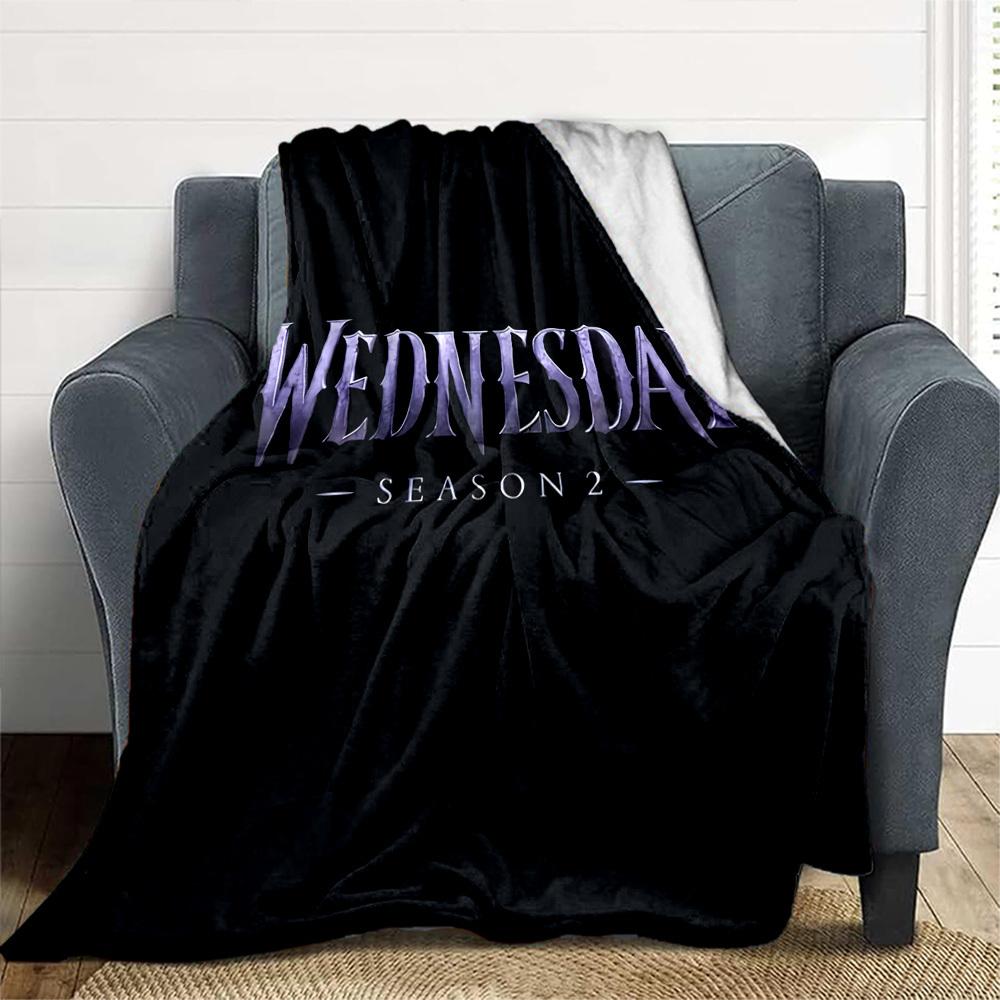 1pc Wednesday Outdoor Blanket Lightweight Flannel, Soft & Warm, All-Season Use for Sofa, Outdoor, Camping, Living Room, Office104