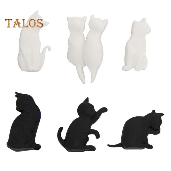 6 шт., зажимы для чайных пакетиков, пищевые термостойкие многоразовые силиконовые держатели для чайных пакетиков в форме кошки, маркеры для напитков