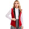 Womens Circus Ringmaster Costume Velvet Sleeveless Tailcoat Lapel Design Halloween Cosplay