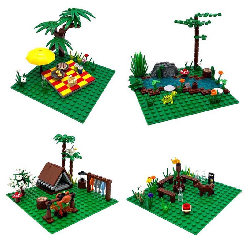 Camping Picnic Tent Outdoor Small Particle Building Blocks For Diy Assembly Creative Plastic Toys