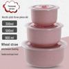 Eco-Friendly Wheat Straw Bowl Set: 3-Piece Food Storage with Lids, Microwave Safe for Reheating, Perfect for Fridge Use.