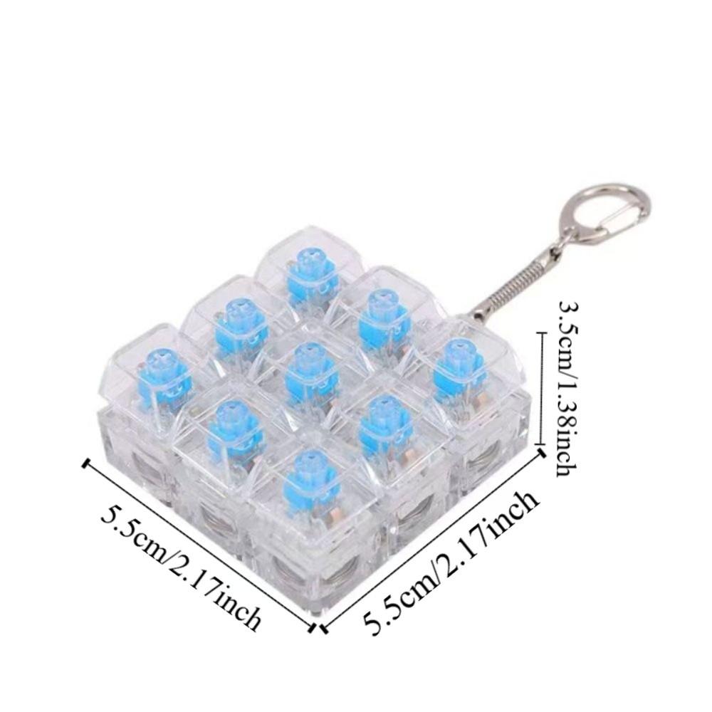 Clear Clicker Decompression Fidget Keychain Colorful Keycap Button Finger Clicker Toys Boys Girls
