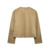 Fashion Style 2024 Autumn New Women's Clothing All-Matching Suede Texture Round Neck Long Sleeves Jacket Outwear 6318233